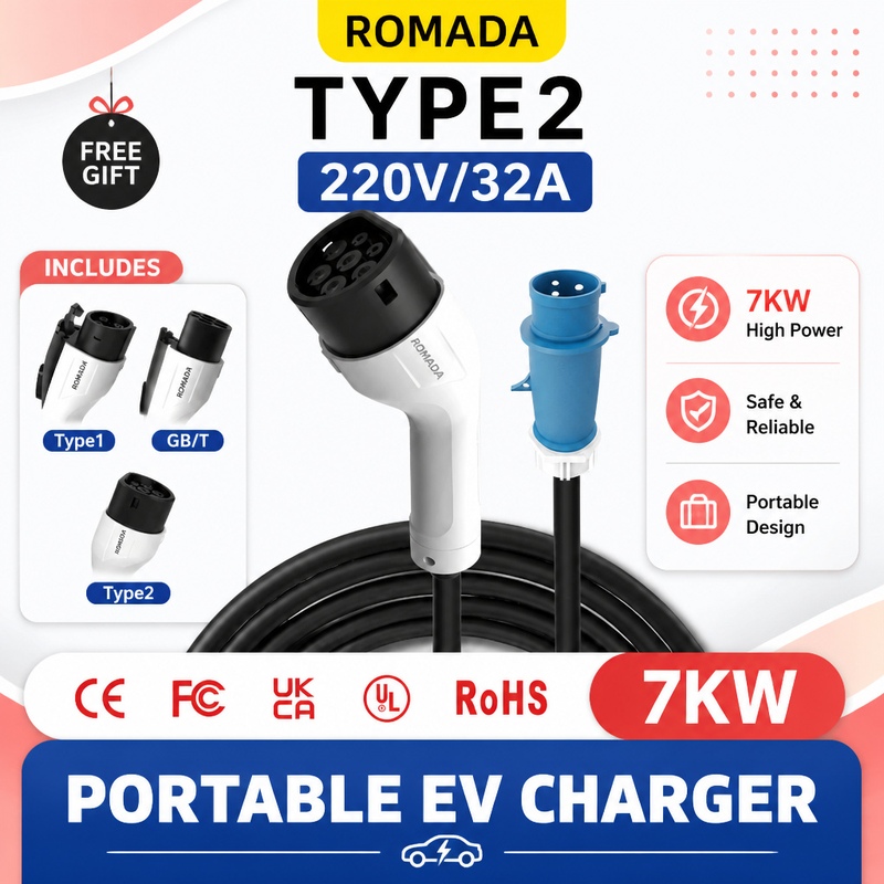 Carregador Portátil para Veícu - Portable Ev Charger 32A Type 2 Cee Plug avaliação e preço